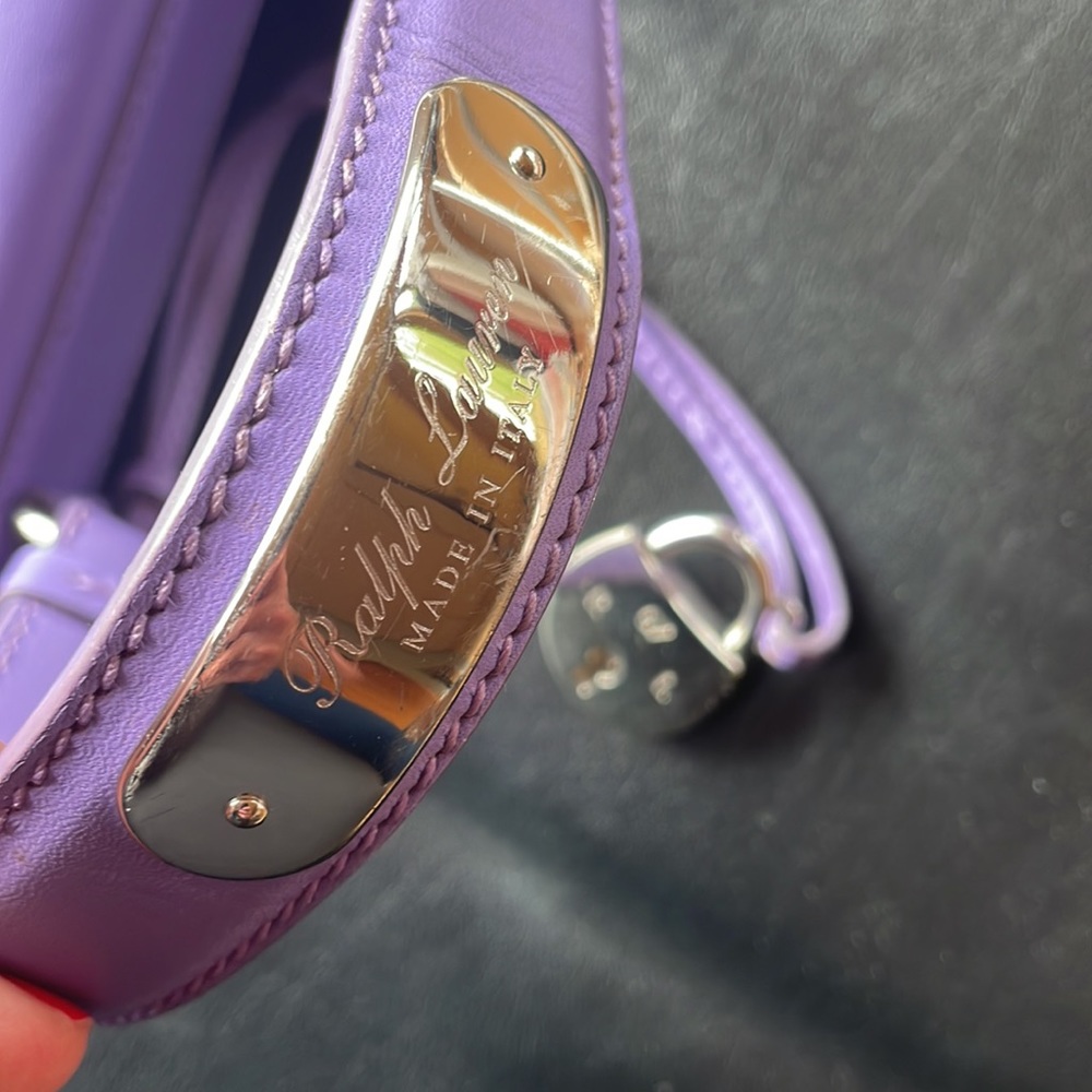 Ralph Lauren LILAC Leather Tiffin bag - Picture 11 of 16